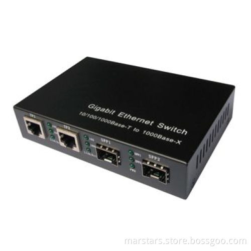 Fiber Switch with 2 SFP Slots and 2/10/100/1000M Ethernet Ports
